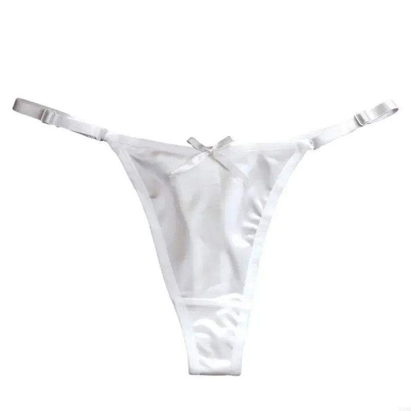 Tanga bajo para mujer, Tanga satén, lencería íntima, ropa interior atrevida con espalda en T, bragas, corbatas H8WF