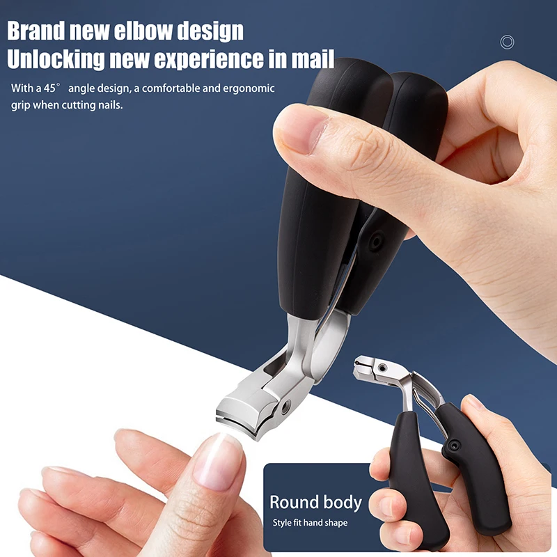 1pc Heavy Duty Curved Head Nail Clippers Large Opening Anti-Splash Storage Toenail Scissors for Elderly Thick Nails