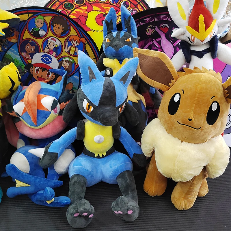 70cm Pokemon Anime Lucario Large Plush Toys Greninja Zeraora
