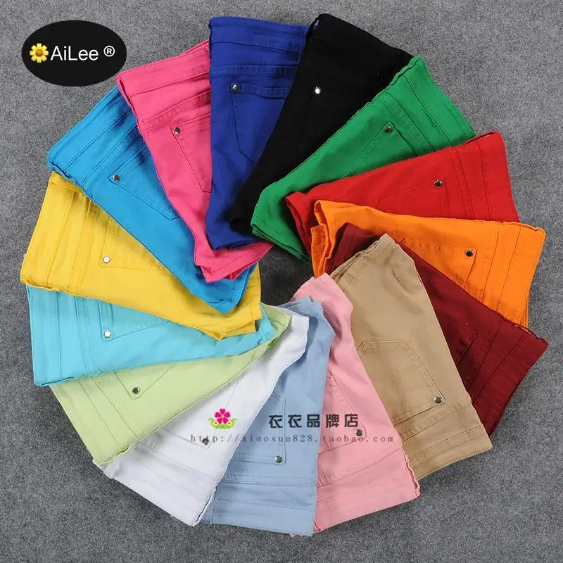 Women High Waisted Candy Color White Short Mini Jeans Shorts Ropa Mujer Ladies Casual Breathable Short Pants For Summer Beach