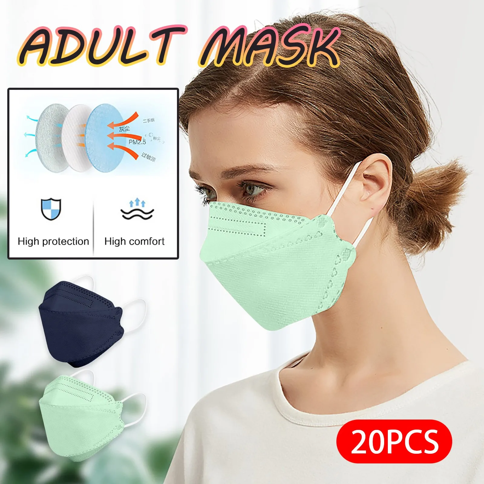 20pcs Masks FPP2 Fish Korean ffp2mask Respirator ffp2 Kn95 mascarillas faciales Face mascherina ffpp2 mascarilla fpp2 homologada