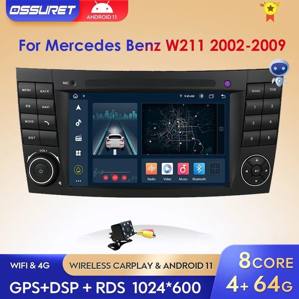 Android 11 Carplay For Mercedes Benz W211 Clk W209 Cls W219 E200 E220