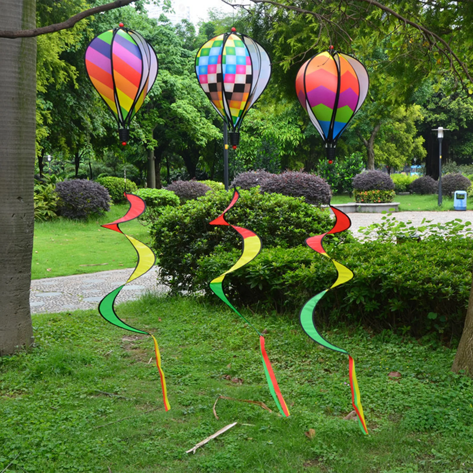 Hot Air Balloon Wind Spinner Rainbow Hanging Wind Twister Garden Outdoor Toys wind spinner