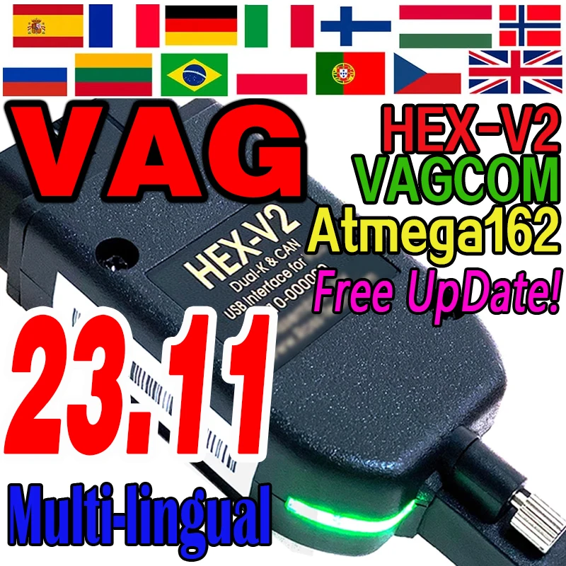 

2024 Newest V23.11 VCDS V23.3 VAGCOM Scanner Tools Atmega162 Scanne Diagnostic Cable HEX V2 OBD Tools FOR VW AUDI Skoda Seat