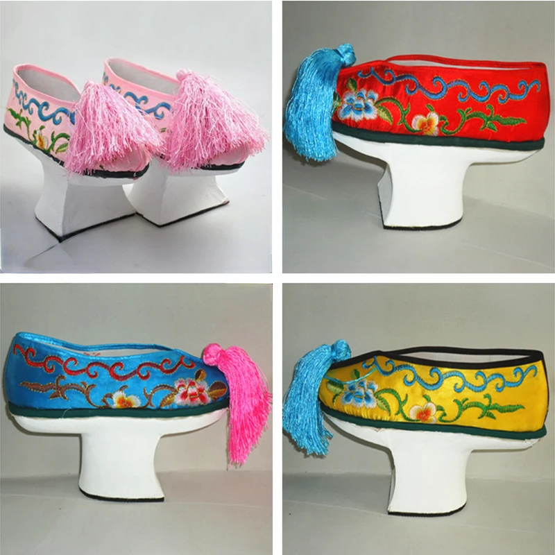 

Customized Flower Pot Sole Ancient Palace Embroidered Shoes Opera Performance Props