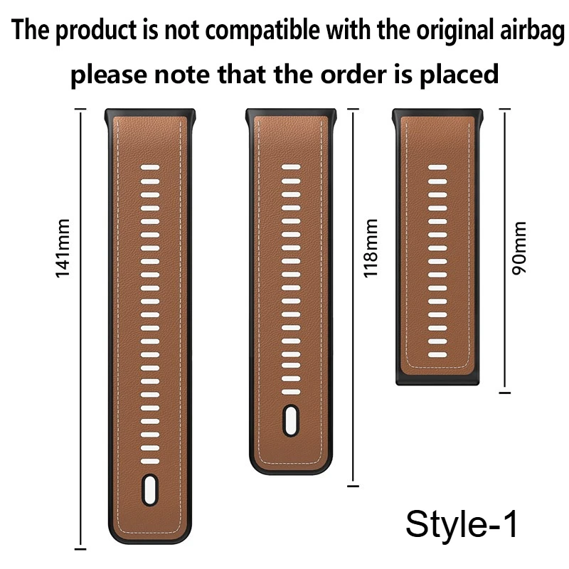 Premium Leather and Silicone Smartwatch Replacement Wristband