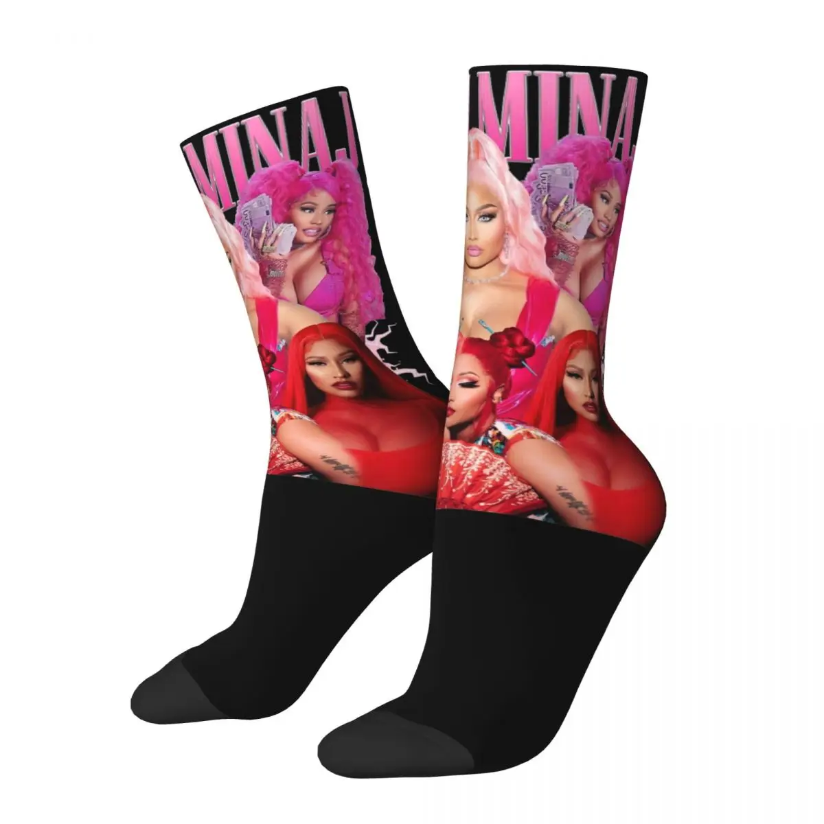 

Ретро Nicki Minaj крутые носки Rapper Merch поглощающие пот высококачественные носки средней длины милые женские подарки идеи