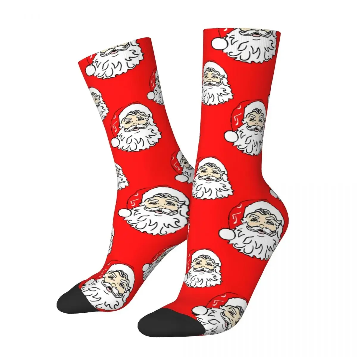 

Funny Crazy Sock for Men Santa Claus Hip Hop Harajuku Christmas Seamless Pattern Printed Boys Crew Sock Novelty Gift