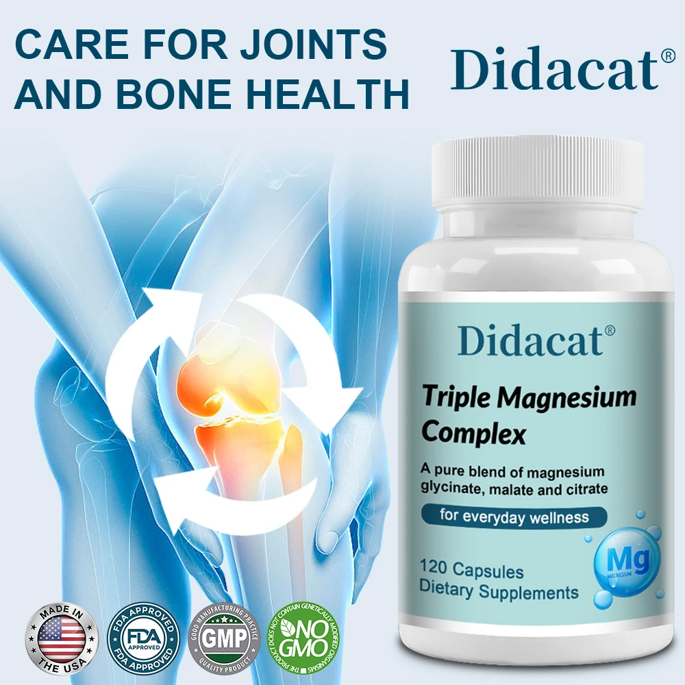 

Тройной магниевый комплекс для расслабления мышц, сна, спокойствия и энергии, высокая впитываемость, для веганов, без ГМО