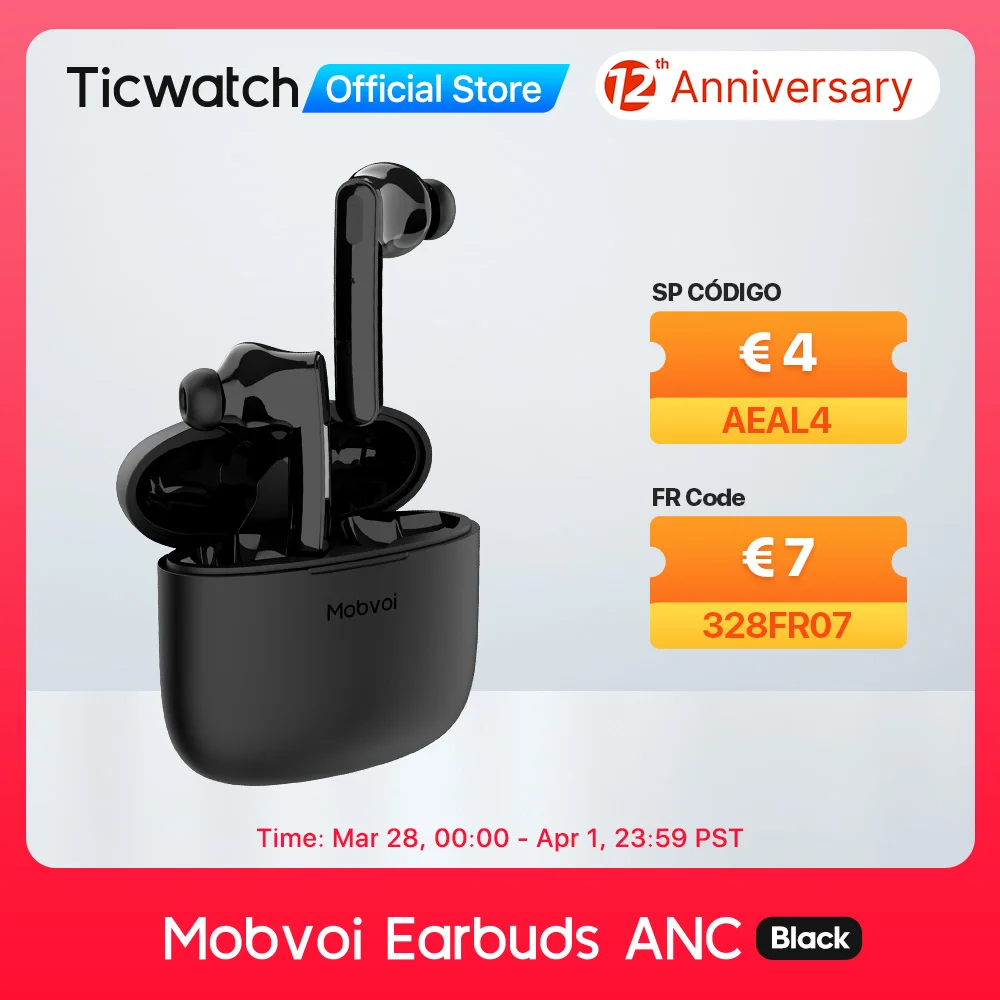 Mobvoi Earbuds ANC Настоящие беспроводные наушники IPX5 Водонепроницаемый Bluetooth 5.0