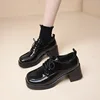 Autumn Women New High Heels Thick Heel Pumps Spring Autumn Square Head Solid Colour Lightweight Leather Shoes Sapatilha Feminina 4
