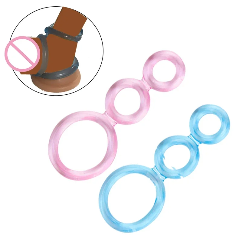 

Smooth Triple Triple Male Penis Sleeve Triple Lock Ring Adult Sex Toys Bundle Ring