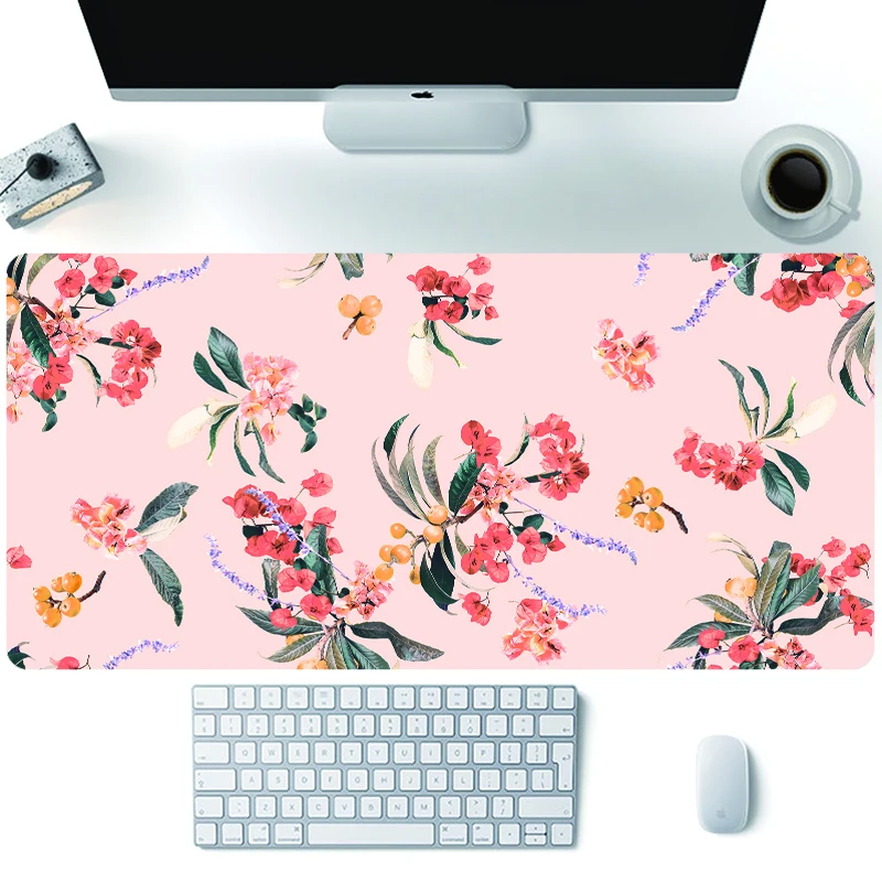 

Flower Extended Large Full Desk Mousepad Gaming Mouse Pad XL Waterproof Big Mouse Pad Non-Slip Long Keyboard Mat for Office