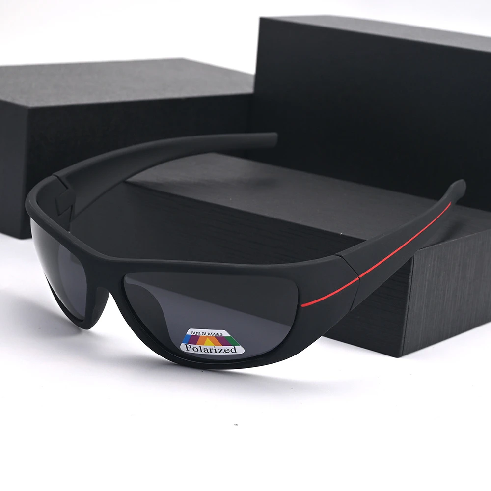 

Vazrobe Polarized Driving Goggles Male Sunglasses Women Black Red Line Sun Glasses for Men Windproof Big Size Anti Glare UV400