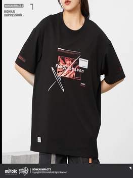 3d-игра Honkai Impact 3 Косплей костюмы аниме Вечное пламя CG киана каслана летняя хлопковая Футболка Хэллоуин Топ для взрослых 3XL