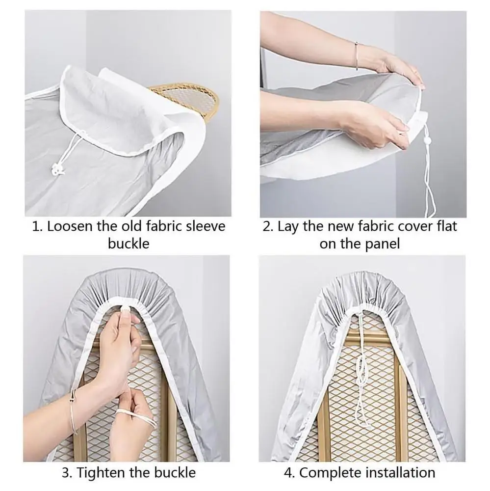 Description Picture 4 of itemIron Board Cover Heat Reflective Iron Board Covers Universal Silver Coated Padded Ironing Board Cover With Elastic Edge For home