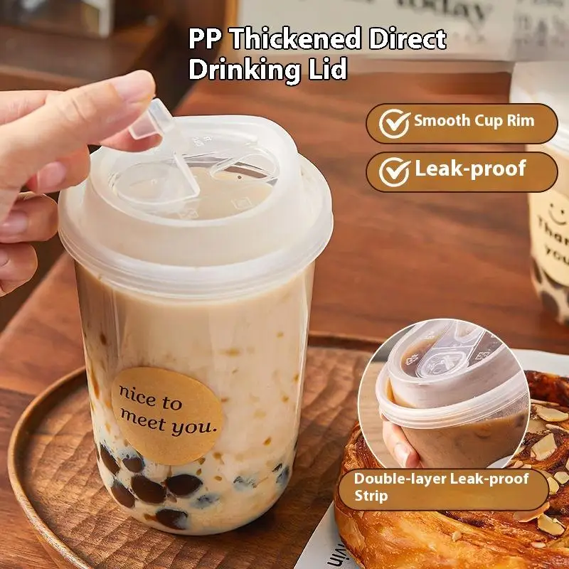 SUSU 10-Pack Disposable Sip-Lid Cold Drink Cups