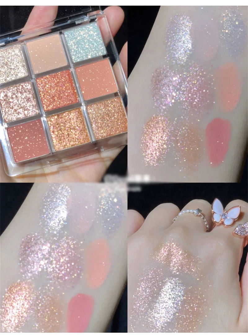 Розовые тени для век 9 цветов | AliExpress