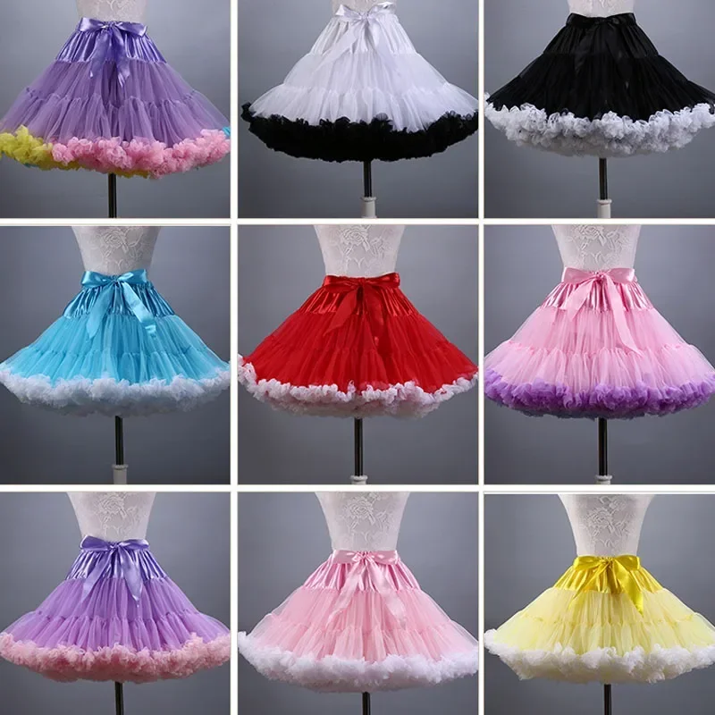 Adult Women Petticoat Mnini Tutu Skirt Ball Gown Dance Sexy Women Short Puffy Tulle Skirts
