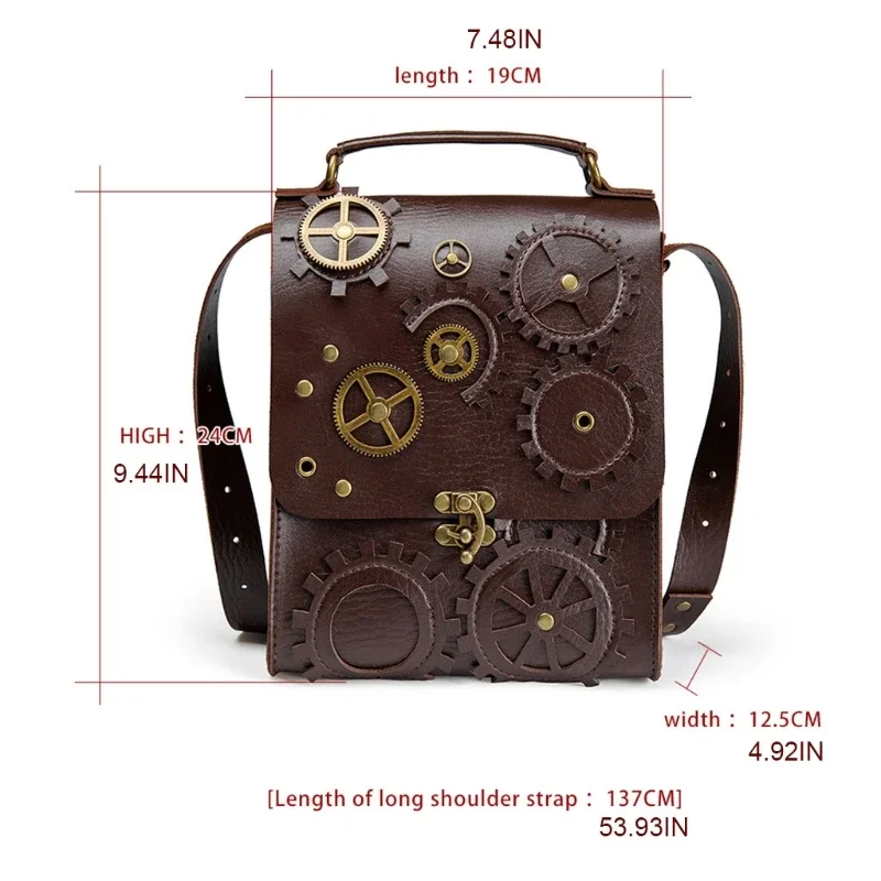 Retro Steampunk Women Shoulder Bags Vintage Clock Money Clutch Handbag Daily Ladies Casual Crossbody Purse Fashion Personality A 6