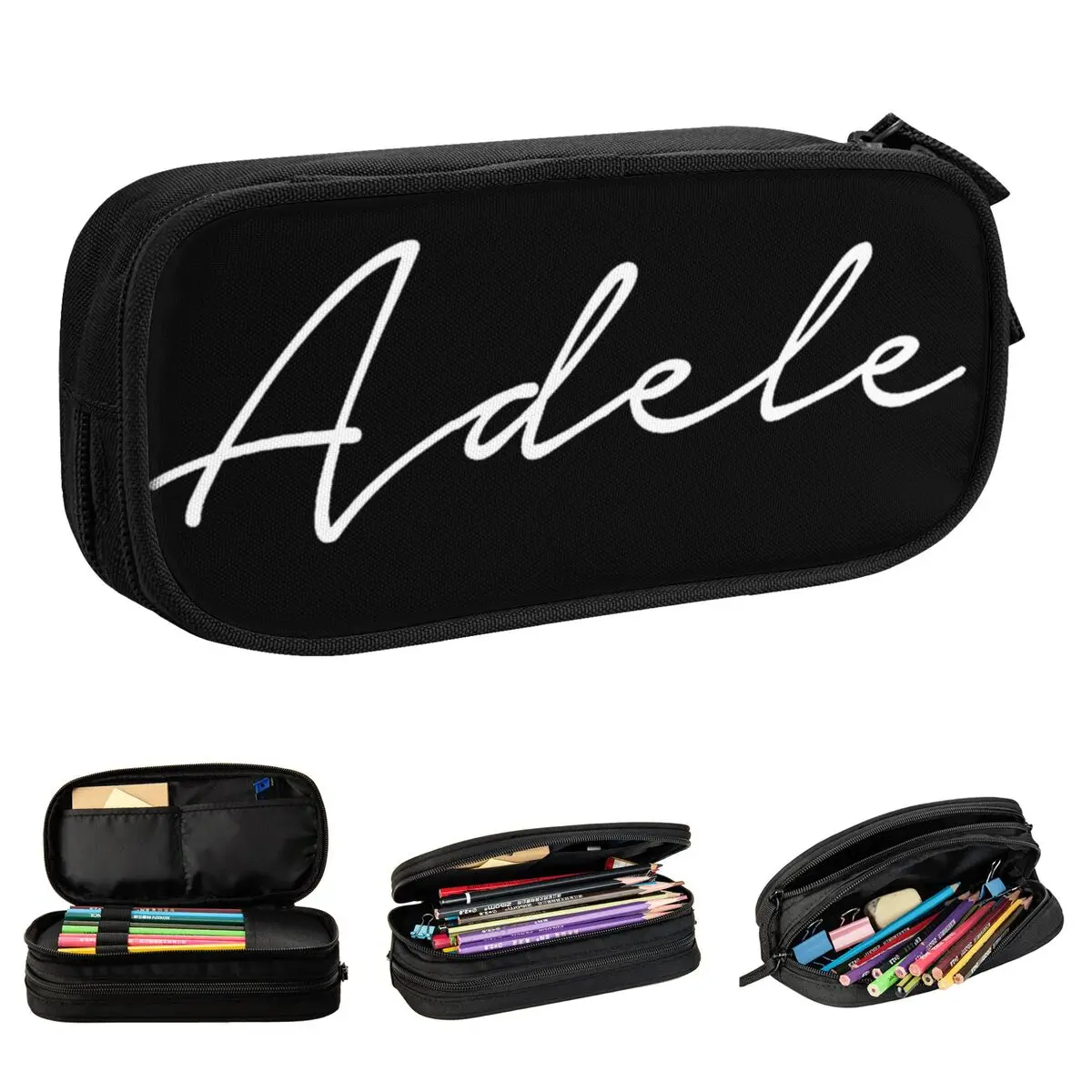 

Adele Name Fanarts Pencil Case Pen Box Bag Student Large Storage Students School Cosmetic Pencil Box