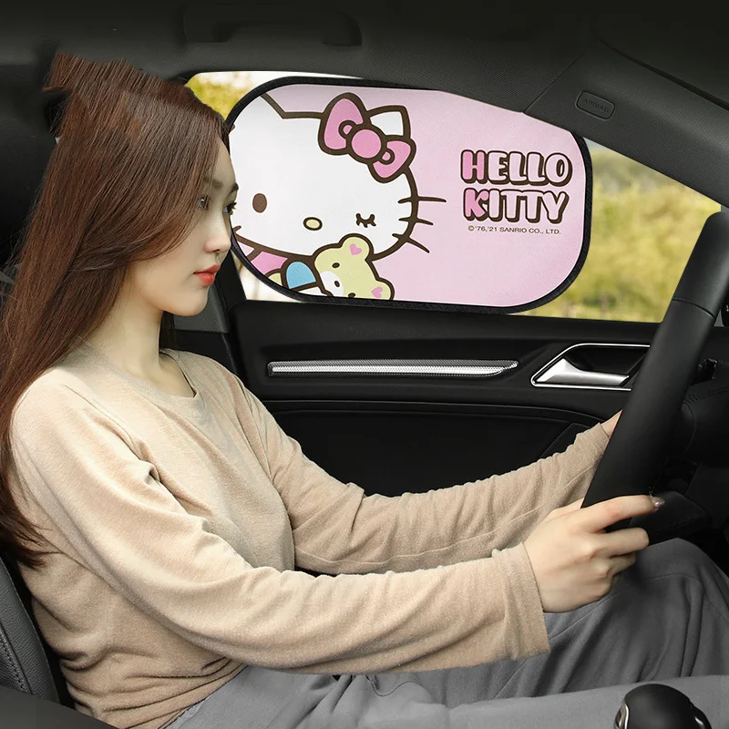 

Kawaii Sanrio автомобильный солнцезащитный козырек Hello Kittys аксессуары милый солнцезащитный тепловой экран занавеска боковое окно солнцезащитный козырек Игрушки для девочек подарок