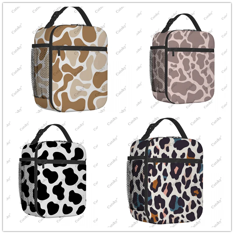 

Cow Pattern Portable aluminum foil thickened lunch bag waterproof and thermal insulation printed pattern lunchs tote bags