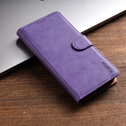 Luxurious Leather Wallet Flip Phone Case Cover for Galaxy A15 4G 5G (PURPLE)