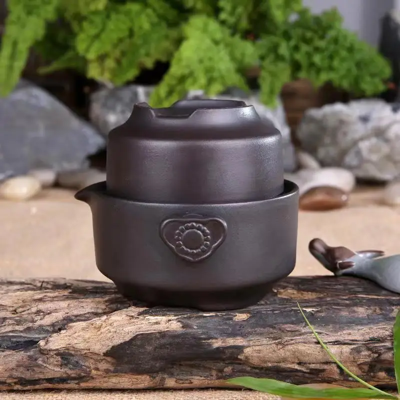 Ceramics black Tea set Include 1 Pot 1 Cup Travel teapot elegant gaiwan Beautiful and easy teapot kettle kung fu teaset matcha tea set tea ceremony tools