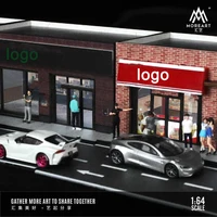 1/64 Diorama Car Garage Model LED Lighting Convenience Store Scene Display Model 2