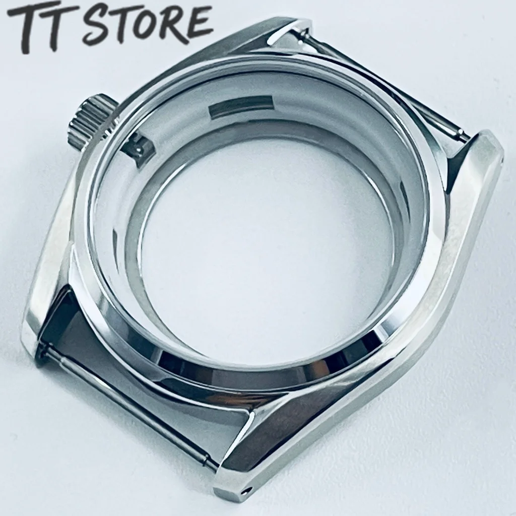 Elegant 40mm Silver Sapphire Glass Watch Case