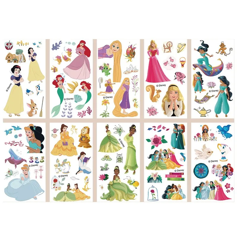 Tattoo Sticker Temporary Tattoos 10Pcs Disney Rapunzel Ariel For Kids Birthday Gift