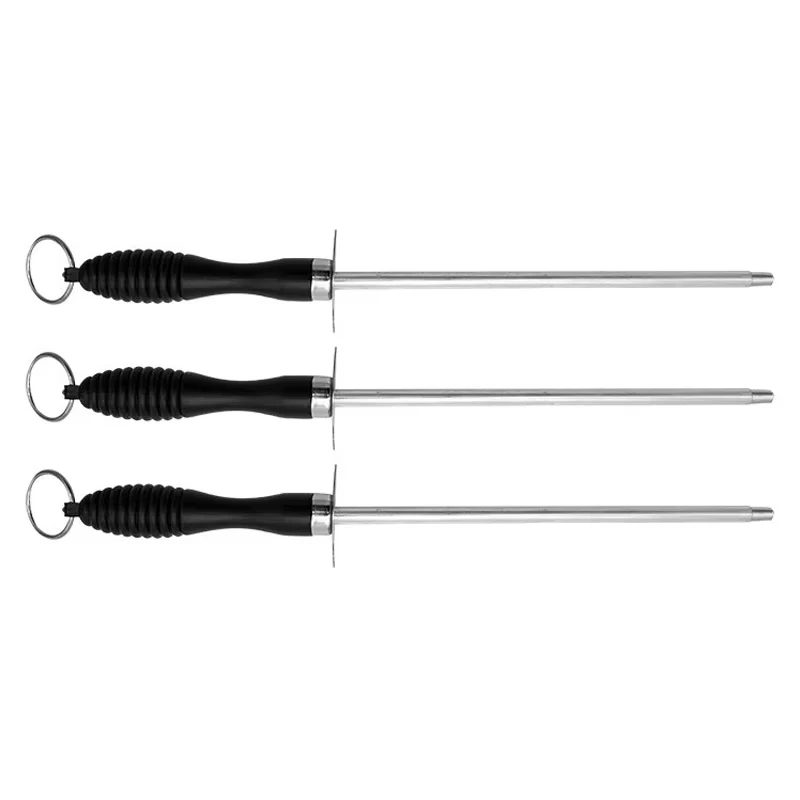 Kitchen Tool Carbon Steel Knife Sharpening Steel,Knife Sharpener With Hanging Holes (10 Inches) - 3