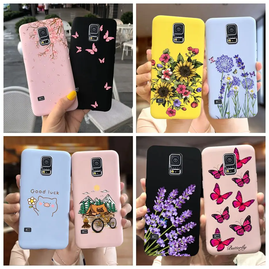 Чехол для Samsung Galaxy S5 SM G900I G900F милый мультяшный цветочный чехол на заднюю панель