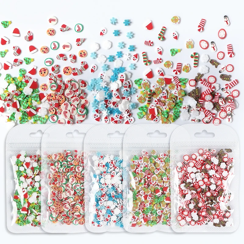 10g Merry Christmas Resin Filler DIY Polymer Clay Slices Glitter For Epoxy Resin Filling Xmas Tree Cookie UV Resin Shaker Filler