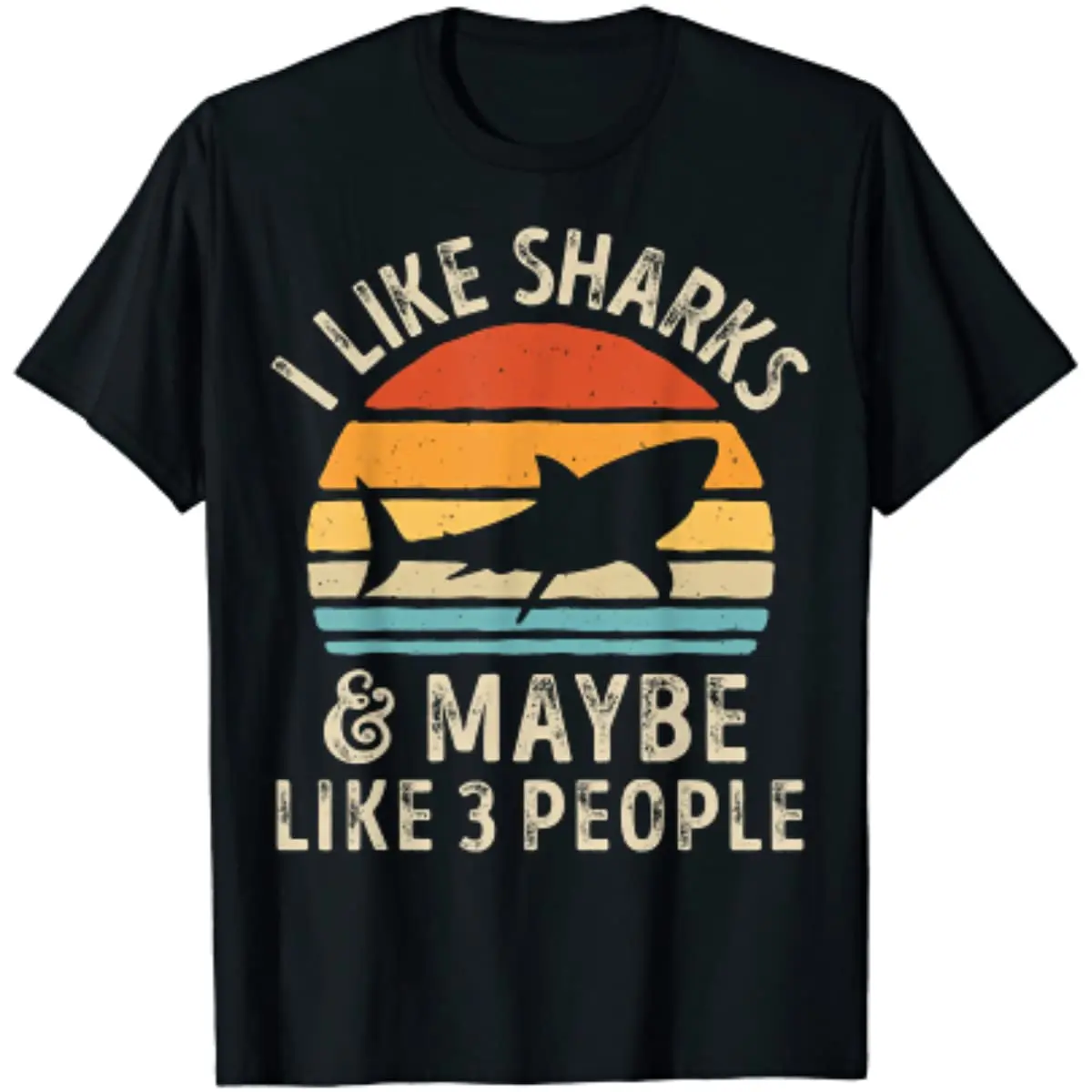 

I Like Sharks and Maybe 3 People Shark Lover Retro Vintage T-Shirt Men Clothing Cotton Daily Four Seasons Casual Summer