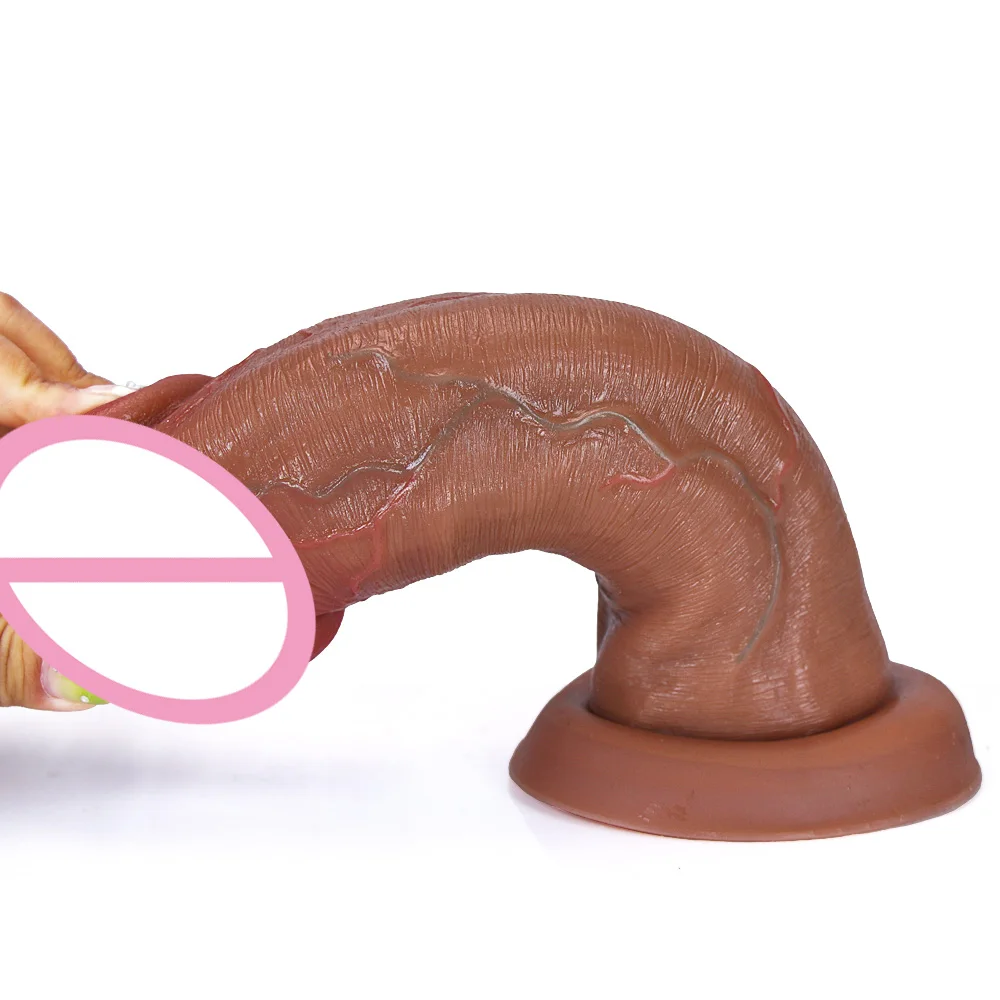 Unisex Huge Glans Realistic Soft Double Layer Dildo/Penis