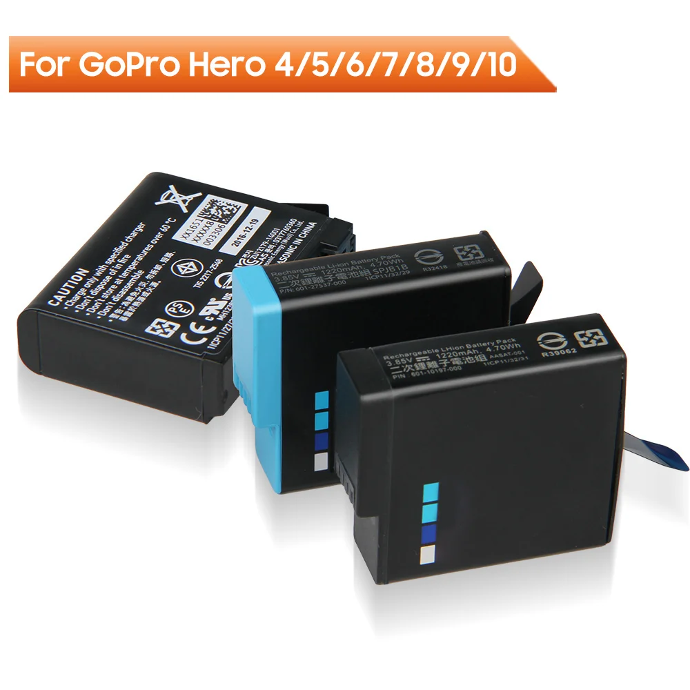 Batteria Di Ricambio Originale Per Fotocamera Per Gopro Hero 4/5/6/7/8 Hero11 Hero9 Hero10 Hero8 Hero7 Hero 6 Hero 5 Hero 4 Batteria