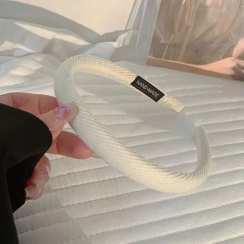 Mintblaue gestrickte Baumwoll-Stirnbänder, dünne Haarbänder für Frauen und Mädchen, schicker Haarhalter, einfarbig, schlichter Haarschmuck – Detail 10