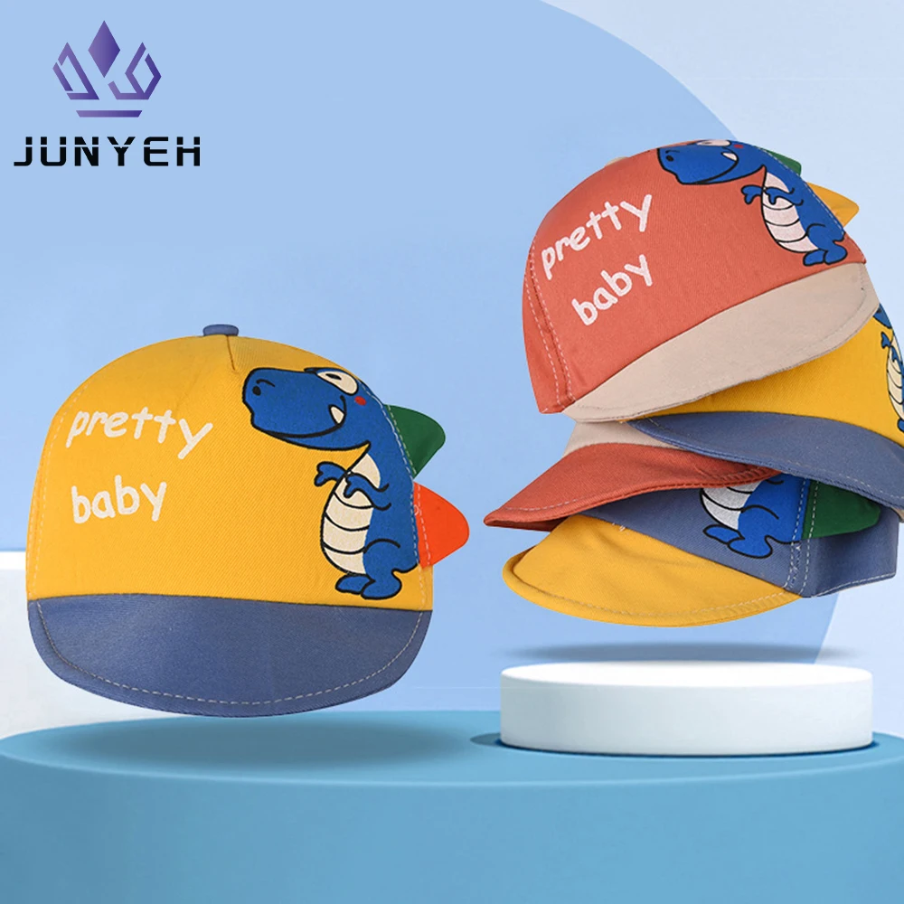 

Spring Summer Baby Baseball Cap Cartoon Dinosaur Children Adjustable Sun Visor Hat Infant Toddler Hat For Kids 3-24 Month