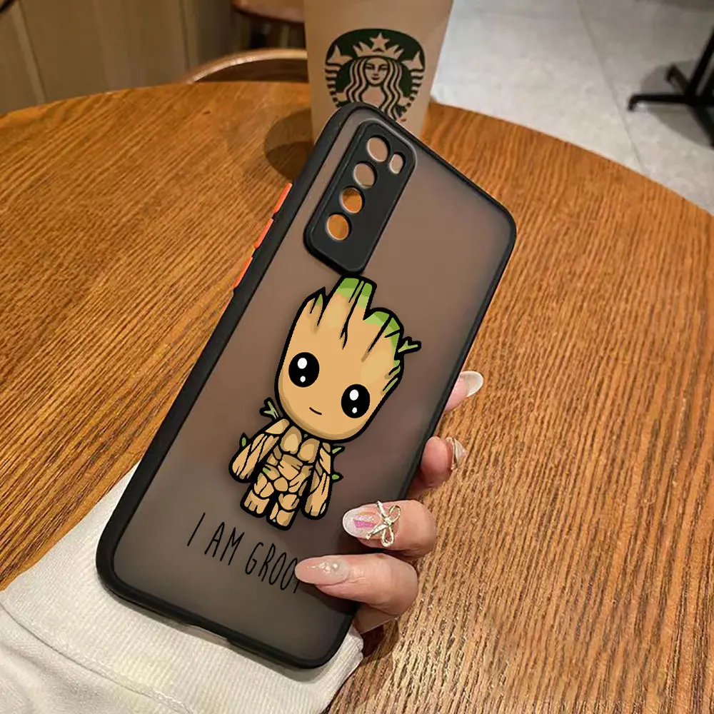 thumbnail image 1 of Matte Case for Huawei NOVA Y70 10 9 8SE 8 7SE 7I 7 6 5I 5 3I 4G 5G Hard PC Case Funda Coque Capa Shell Cover Marvel Comics Groot, 1 of 5