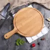 6/7/8/9/10 Inch Bamboo Wooden Pizza Board Round with Handle Pizza Baking Tray Pizza Stone Cutting Board 2