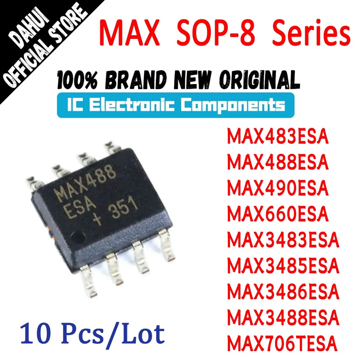 

10Pcs MAX483ESA MAX488ESA MAX490ESA MAX660ESA MAX3483ESA MAX3485ESA MAX3486ESA MAX3488ESA MAX706TESA MAX IC Chip SOP-8 In Stock