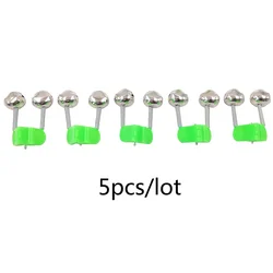 OUTKIT Set of 5 Fishing Bite Alarm Clips with Bell Attachments - Green ABS Fishing Accessories (5pcs)
