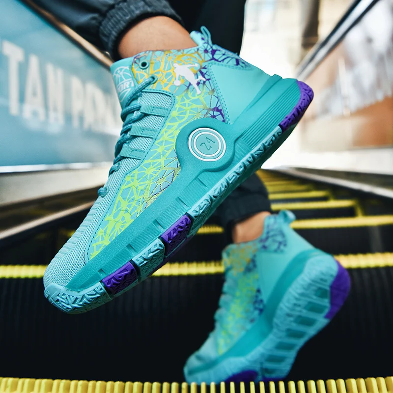 Fashion Printed Brand Basketball Shoes Men Women Rebound Cushioning Basketball Sneakers High Top Men Kids Basket Trainers Shoes