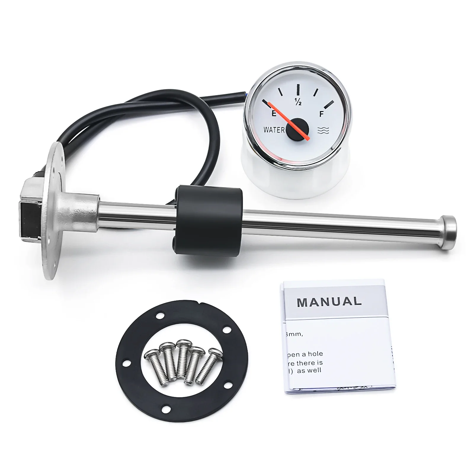 52mm Water Level Gauge+Water Level Sensor 100-500mm Water Tank Meter Indicator W