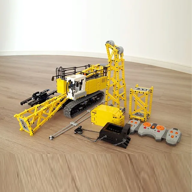 MOC-17193 Crawler Crane Excavator Remote Control Difficult Assembly Toy