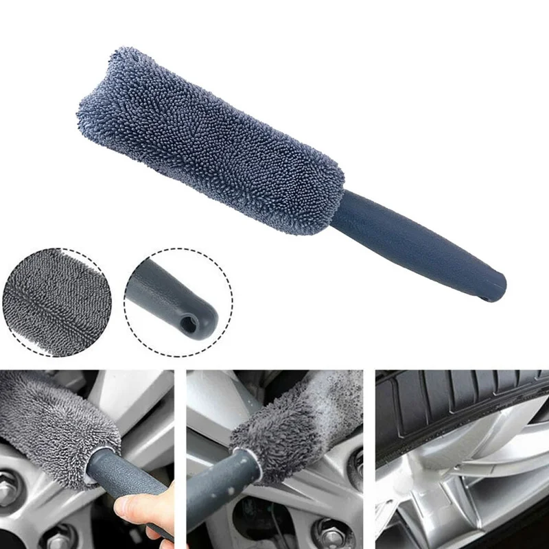 Car Wash Brush Microfiber Tire Scrubber Wheel Rim Brush Trunk Motorcycle Dust Remover Detailing Clean Tool Car Cleaning Tools