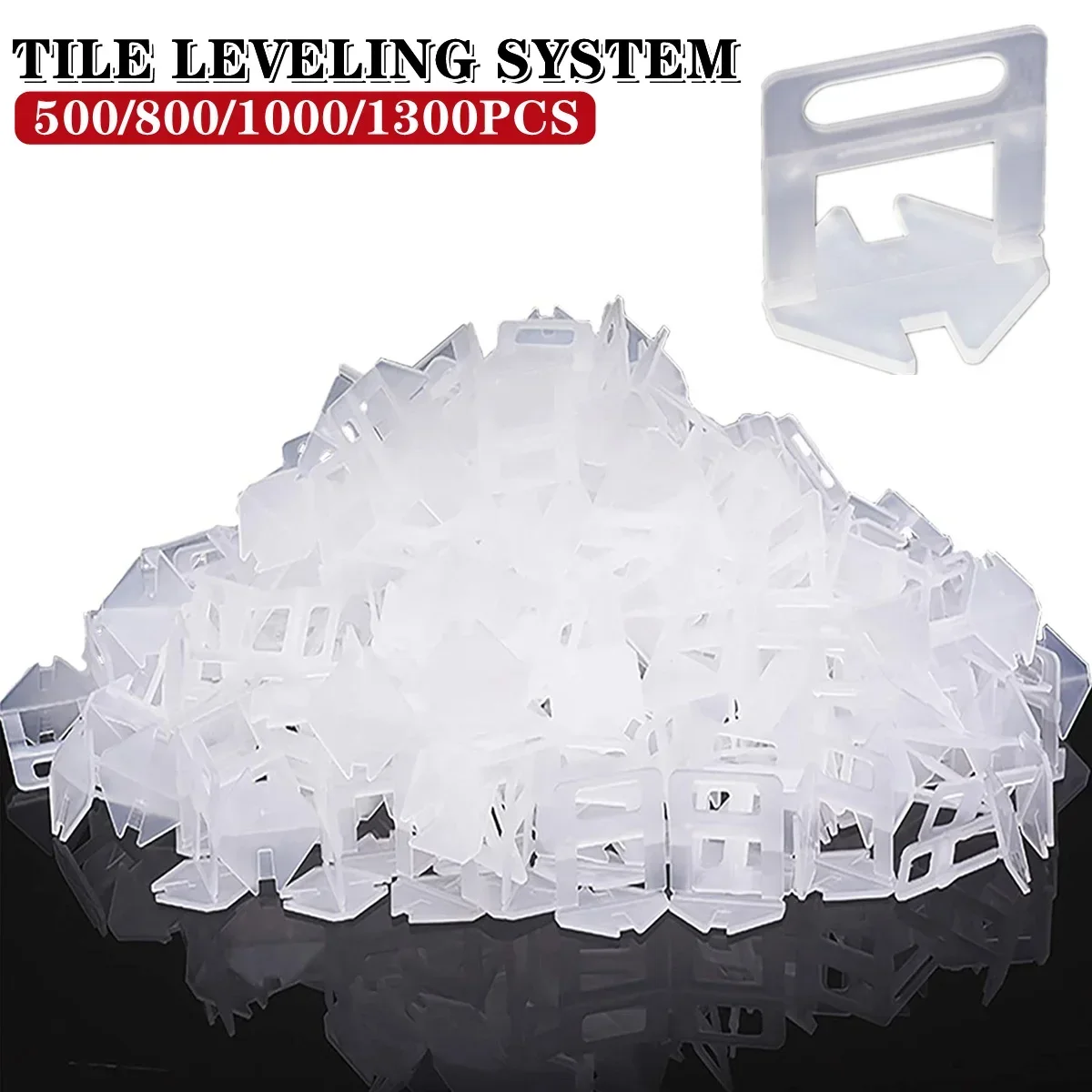 Tile Leveling System Clips 500-1300Pcs Tile Spacers 1MM-3MM for Ceramic Wall Tile Laying Construction Tools  Leveler Spacers 100pcs ceramic tile leveler wedges tile spacers clip positioner level locator for flooring wall tile leveling device