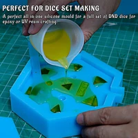 DND Dice Mold Silicone 7 Standard Polyhedral Sharp Edge Dice Slab Mould for D&D, Tabletop RPG 2